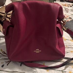 Coach Dark Red Leather Crossbody Bag